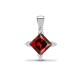 18ct White Gold Natural Diamond And Garnet Pendant