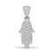 18ct 2 Col 0.14ct Natural Diamond Hamsa Pendant