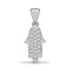 18ct 2 Col 0.14ct Natural Diamond Hamsa Pendant