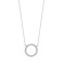 18ct White 0.18ct Natural Diamond Circle Pendant - 18" Chain included