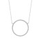 18ct White 0.32ct Natural Diamond Circle Pendant - 18" Chain included