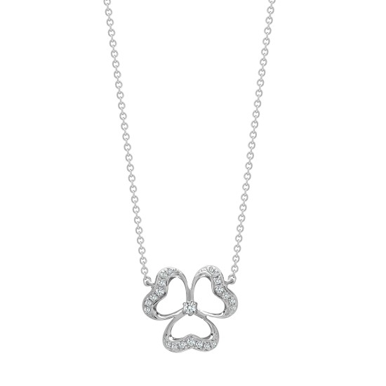 18ct White 0.11ct Natural Diamond Pendant - 18" Chain included