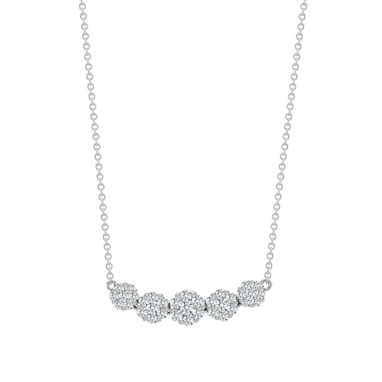 18ct White 0.75ct Natural Diamond Pendant - 18" Chain included