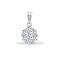 18ct White 1.00ct Natural Diamond 7 Stone Cluster Pendant