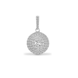 18ct White 0.73ct Natural Diamond Looped Bale Cluster Pendant