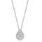 18ct White 0.55ct Natural Diamond Cluster Pear Shape Slider Pendant