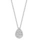 18ct White 0.55ct Natural Diamond Cluster Pear Shape Slider Pendant