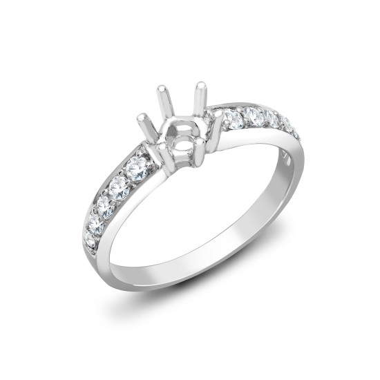 18ct White Gold 25pts Natural Diamond Ring. Fits 50pt