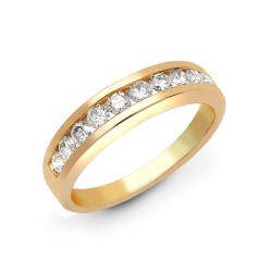 18ct Yellow Gold 50pts Channel Set Natural Diamond Ring