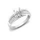 18ct White Gold 42pt Semi Set Natural Diamond Ring Mount. Fits 1.00ct
