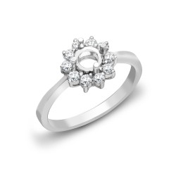 18ct White Gold 40pt Semi Set Natural Diamond Ring Mount. Fits 1.00ct