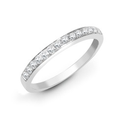 18ct White 0.50ct Pave Set Natural Diamond 1\2 Eternity Ring