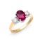 18ct Yellow Gold 3 Stone Natural Diamond And Ruby Ring