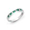 18ct White Gold Natural Diamond And Emerald Channel Set Half Eternity