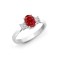 18ct White Gold Natural Diamond And Ruby And 3 Stone Ring