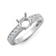 18ct White 0.35ct Natural Diamond Semi Set Ring - Holds 0.75ct