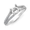 18ct White 0.37ct Natural Diamond Semi Set Ring - Holds 1.00ct
