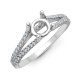18ct White 0.37ct Natural Diamond Semi Set Ring - Holds 1.00ct
