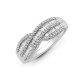 18ct White 0.69ct Natural Diamond Round Brilliant Cut & Baguette Ring