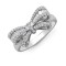18ct White Gold 0.46ct Natural Diamond Round Brilliant Cut & Baguette Bow Ring