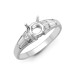 18ct White 0.36ct Natural Diamond Semi Set Ring - Holds 0.50ct