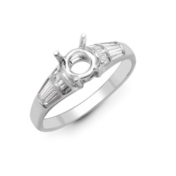 18ct White 0.36ct Natural Diamond Semi Set Ring - Holds 0.75ct