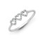 18ct White 0.10ct Natural Diamond 3 x Heart Ring