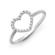 18ct White 0.14ct Natural Diamond Heart Ring