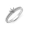 18ct White 0.09ct Natural Diamond Semi Set Ring - Holds 0.25ct