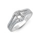 18ct White 0.50ct Natural Diamond Semi Set Ring - Holds 1.00ct