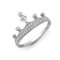 18ct White 0.24ct Natural Diamond Crown Ring