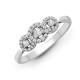 18ct White 0.60ct Natural Diamond Trilogy Halo Ring