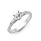 18ct White 0.16ct Natural Diamond Semi Set Ring - Holds 1.00ct