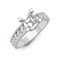 18ct White 0.35ct Natural Diamond Semi Set Ring - Holds 1.00ct