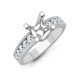 18ct White 0.35ct Natural Diamond Semi Set Ring - Holds 1.00ct
