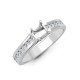 18ct White 0.40ct Natural Diamond Semi Set Ring - Holds 0.50ct