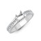 18ct White 0.50ct Natural Diamond Semi Set Ring - Holds 0.75ct
