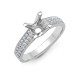 18ct White 0.43ct Natural Diamond Semi Set Ring - Holds 0.50ct
