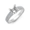 18ct White 0.43ct Natural Diamond Semi Set Ring - Holds 0.75ct