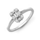 18ct White Gold 0.57ct Natural Diamond RBC & Baguette Ring