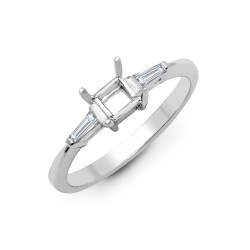 18ct White 0.14ct Natural Diamond Semi Set Ring - Holds 1.00ct