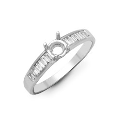 18ct White 0.26ct Natural Diamond Semi Set Ring - Holds 0.75ct
