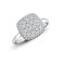 18ct White 0.55ct Natural Diamond Cluster Cushion Shape Ring