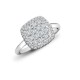 18ct White 0.55ct Natural Diamond Cluster Cushion Shape Ring
