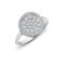 18ct White 0.55ct Natural Diamond Cluster Circle Ring