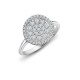 18ct White 0.55ct Natural Diamond Cluster Circle Ring