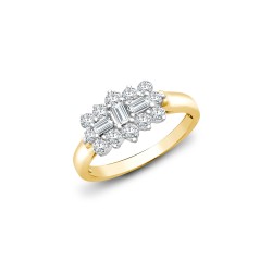 18ct Yellow & White 0.50ct Natural Diamond Boat Ring