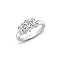 18ct White 0.50ct Natural Diamond Boat Ring