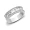 18ct White 1.00ct Round & Baguette Natural Diamond Ring