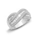 18ct White 1.09ct Round & Baguette Natural Diamond Ring